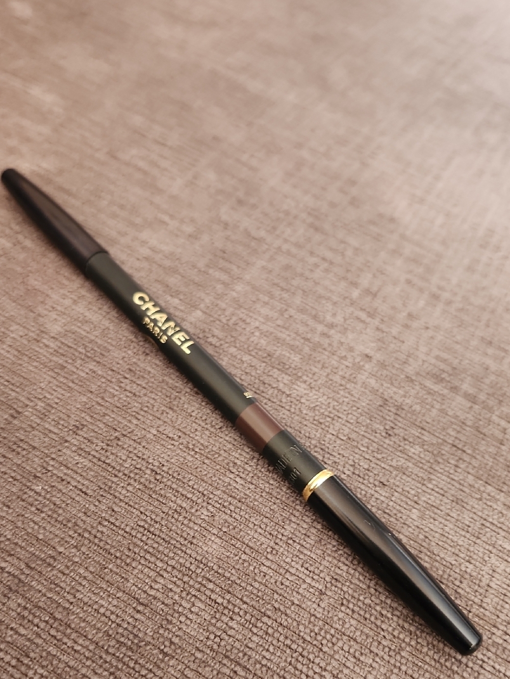 CHANEL Dual-Ended Brow/Lip Pencil in Brown with Gold Trim